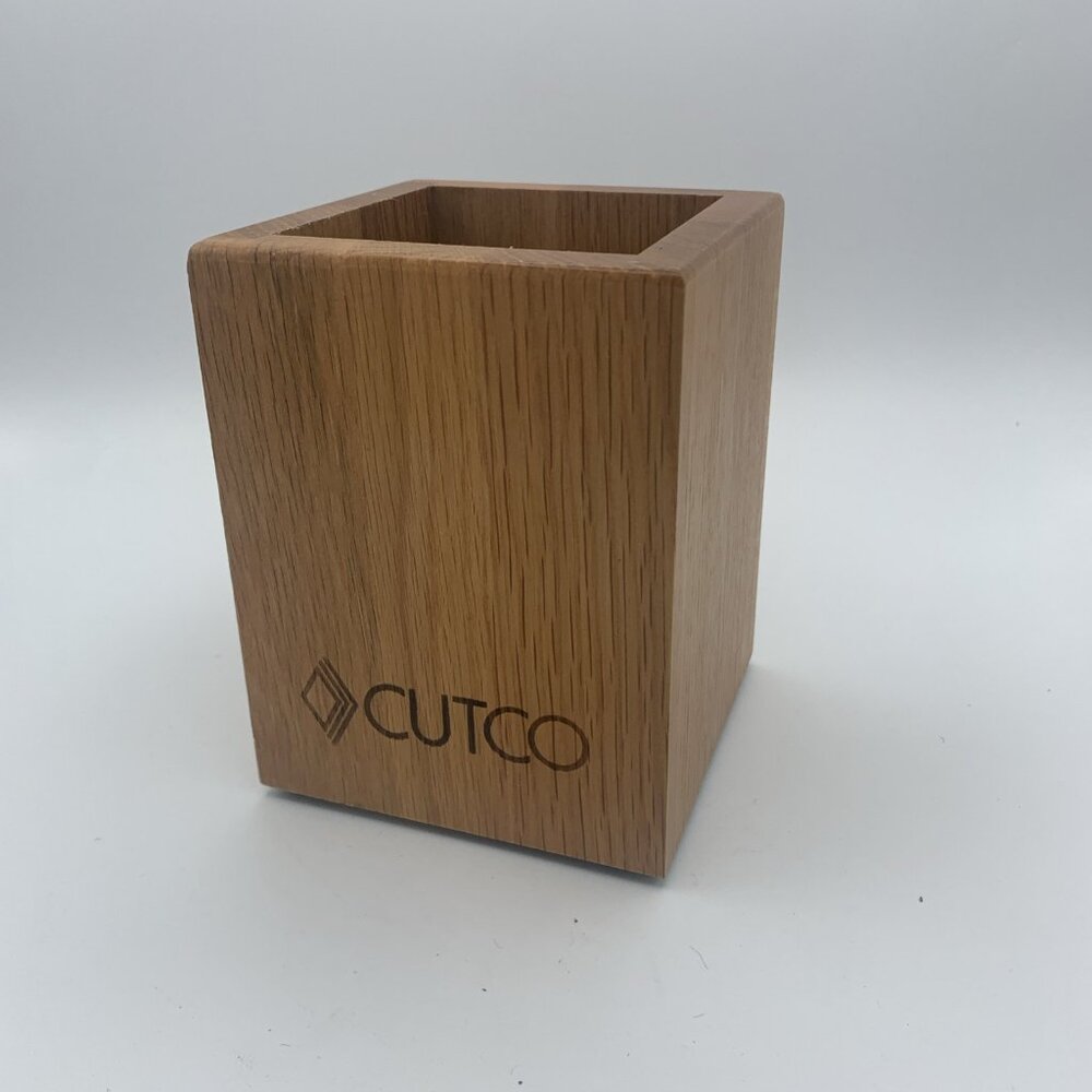 CUTCO Wooden Utensil / Spoon Tool Holder Box Storage 4x4x5”